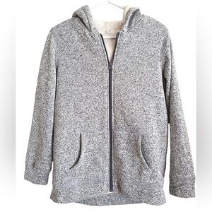 Old Navy 16 PLUS Full Zip Jacket Hoodie Sherpa Lined Sweater Knit GREY